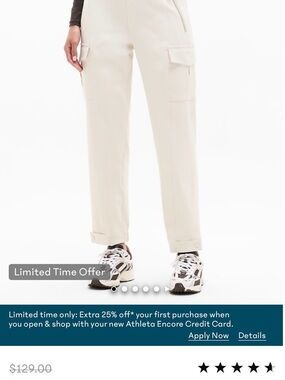 EUC Athleta Women’s Bone Cargo Pants